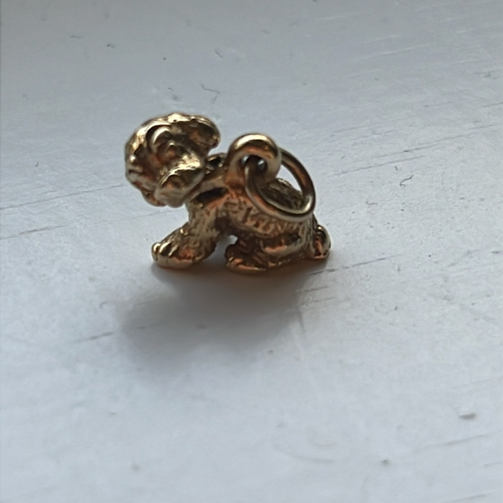 3 Gram 14k Gold Vintage Cocker Spaniel Dog Bobble Head Charm